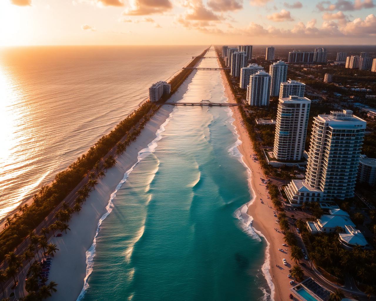 South Florida coastline aerial view